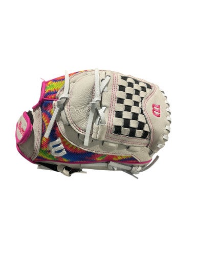 Used Wilson FLASH A440 TIE DYE BB/SB Glove RH Throw Pink And White 11 1/2" 11834-S000043650