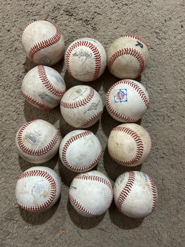 Baseballs 12 Pack (1 Dozen) Used Leather Cover