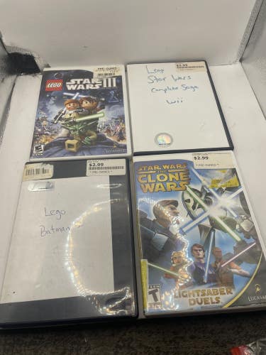 Nintendo Wii Game Lot Lego Batman 2,Star Wars Complete Saga, Star Wars III, More