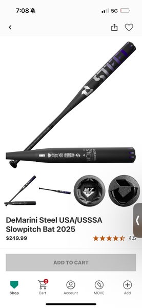 2025 DeMarini Steel Bat Alloy Bat 28 oz 34" (Used)