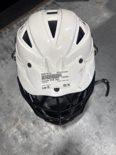 Used Cascade CPVR 2021 Lacrosse Helmet White One Size 11337-S000476123