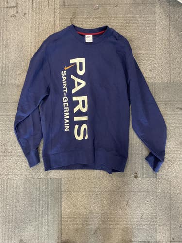 Used Nike PSG SWEATSHIRT Soccer Top Adt Navy Blue LG 11614-S000226793