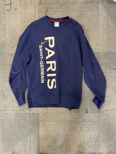 Used Nike PSG SWEATSHIRT Soccer Top Adt Navy Blue LG 11614-S000226793