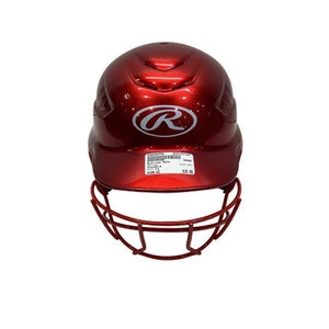 Used Rawlings RCFH Batting Helmet w/Mask Red LG 11347-S000260759
