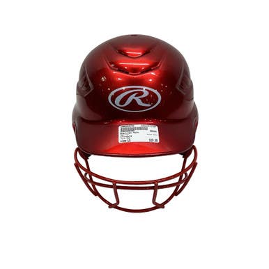 Used Rawlings RCFH Batting Helmet w/Mask Red LG 11347-S000260759