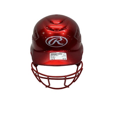 Used Rawlings RCFH Batting Helmet w/Mask Red LG 11347-S000260759
