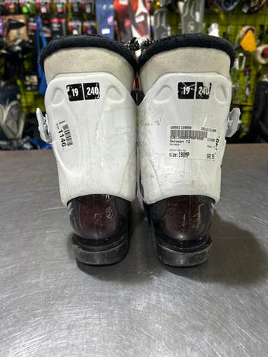 Used Salomon T2 Girls DH Ski Boot White 190 MP - Y12 11605-S000210959