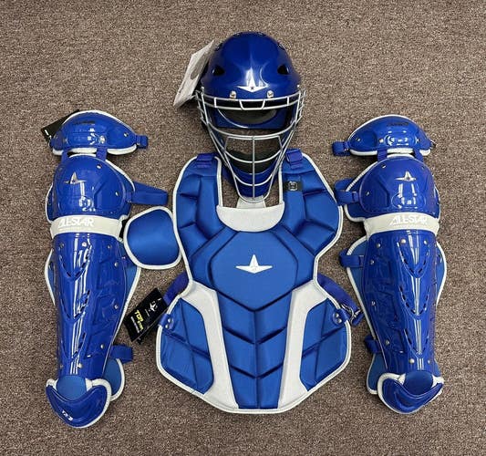 All Star Top Star Intermediate Ages 13-15 Baseball Catchers Gear Set Royal Blue