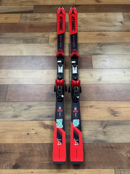 Junior Unisex J4 Atomic Race GS 160 cm Racing Skis With Adjustable Bindings Max Din 7.5 (Used)