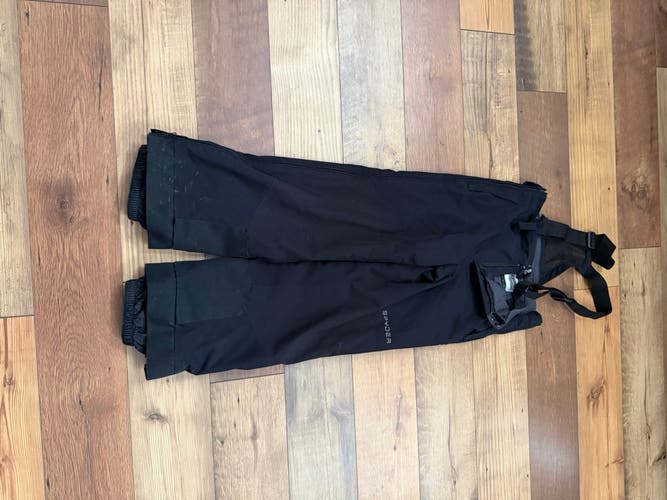 Black Size 14 Kids Unisex Full Side Zip Spyder ski race Snow Pants (Used)