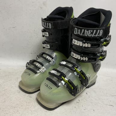 Used Dalbello YETTI 4 Boys DH Ski Boot Black And Neon Green 225 MP - J04.5 - W5.5 11855-S000196030