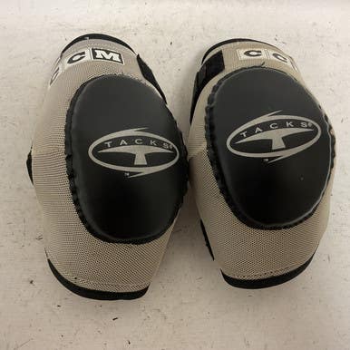Used CCM TACKS 452 Senior Elbow Pads Black And Silver LG 11855-S000196028