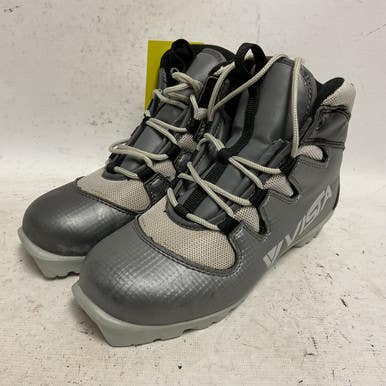 Used VISTA Boys NNN XC Ski Boots Grey W 06 / JR 04-04.5 11855-S000196016