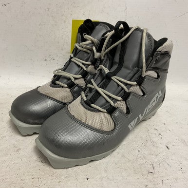 Used VISTA Boys NNN XC Ski Boots Grey W 06 / JR 04-04.5 11855-S000196016