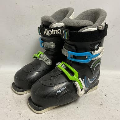 Used Alpina BOOM Boys DH Ski Boot Black 250 MP - M07 - W08 11855-S000196011