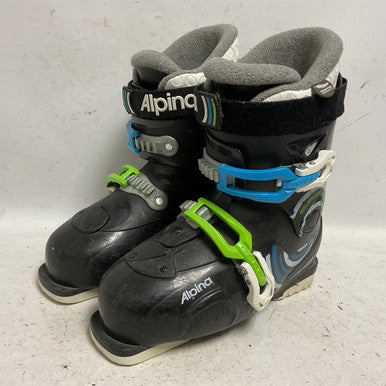 Used Alpina BOOM Boys DH Ski Boot Black 250 MP - M07 - W08 11855-S000196011