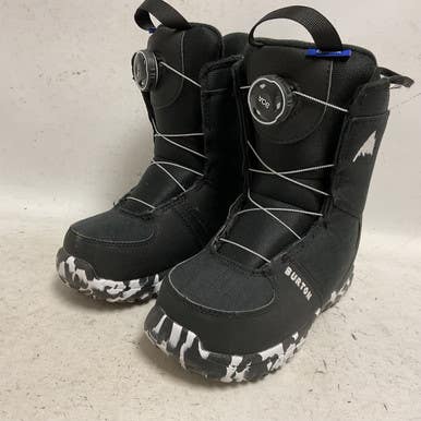 Used Burton KIDS GROM BOA Boys Snowboard Boots Black Junior 03 11855-S000196004