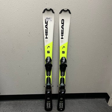 Used Head TEAM SUPER SHAPE Boys DH Ski/Binding Black And Optic Yellow 117 cm 11855-S000195858