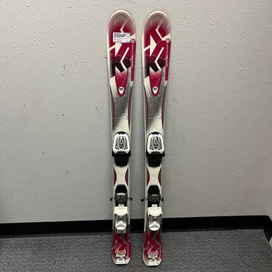Used K2 INDY JSL 12 Boys DH Ski/Binding White And Red 112 cm 11855-S000195857