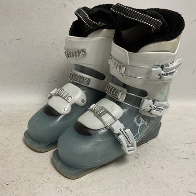 Used Salomon T3 Boys DH Ski Boot Teal 255 MP - M07.5 - W08.5 11855-S000195866