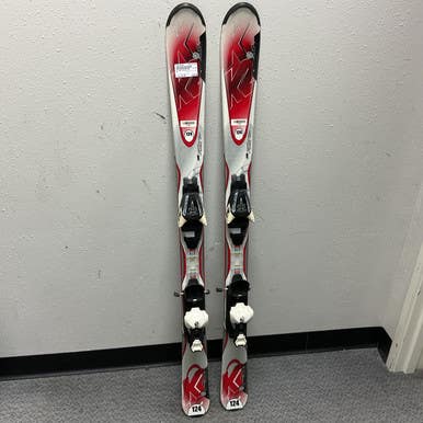 Used K2 AMP STRIKE JR Boys DH Ski/Binding White/Black/Red 124 cm 11855-S000195868