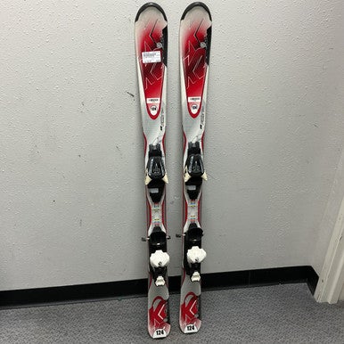 Used K2 AMP STRIKE JR Boys DH Ski/Binding White/Black/Red 124 cm 11855-S000195868