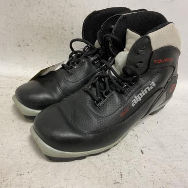 Used Alpina TOURING Boys NNN XC Ski Boots Black W 06 / JR 04-04.5 11855-S000195886