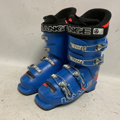 Used Lange 60RS Boys DH Ski Boot Royal Blue And Orange 235 MP - J05.5 - W06.5 11855-S000195893