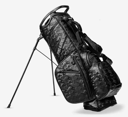 Pins & Aces Player Preferred Stand Bag (5-way top, Black Camo) Golf 2025 NEW