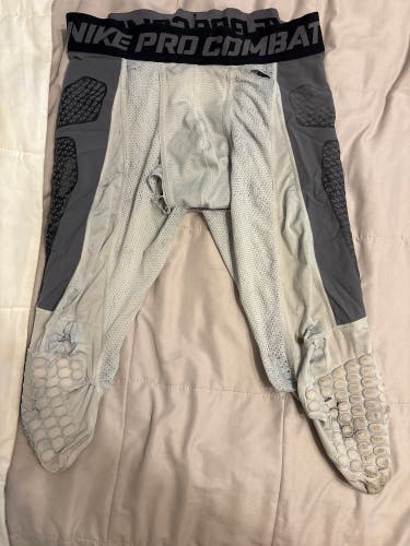 USED Worn White Medium Men's Nike Compression Leggings (Knee Pads and Jock/Cup Holder in Leggings)
