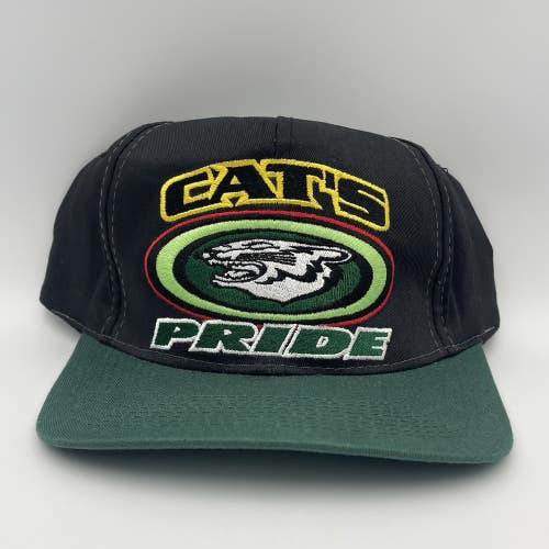Vintage 2000 Y2K Arctic Cat Cat's Pride Hat Snapback Black Green Snowmobile NOS