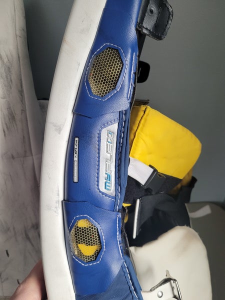 New York Rangers Colors 35" Bauer Supreme Goalie Leg Pads NYR1 MyFlex (Used)