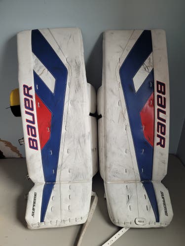 New York Rangers Colors 35" Bauer Supreme Goalie Leg Pads NYR1 MyFlex (Used)