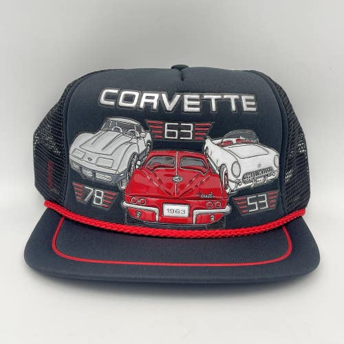 Vintage Corvette Stingray Snapback Trucker Hat Cap 1953 1963 1978 NEW OLD STOCK