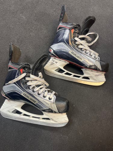 Pro Stock Bauer 1X Skates. Left 7.25 E/A Right 7 1/8 DA 263 Holders