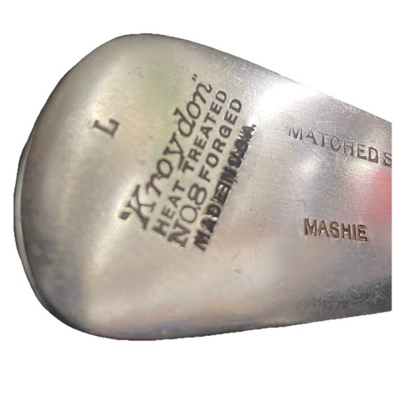 Kroydon Heat Treated No. 8 Forged Mashie 4 Iron Hickory 36" Leather Grip RH
