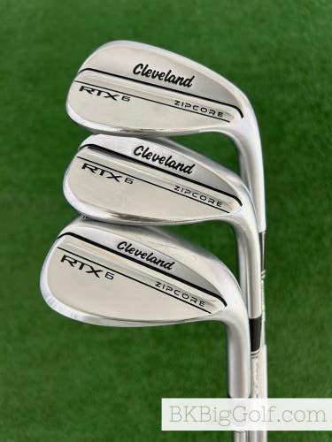 Cleveland RTX6 Zipcore Chrome 3 Wedge Set (52, 56, & 60 Degrees)