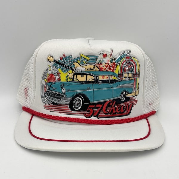 Rare Vintage 57 Chevy Bel Air Classic Snapback Trucker Hat - NEW OLD STOCK