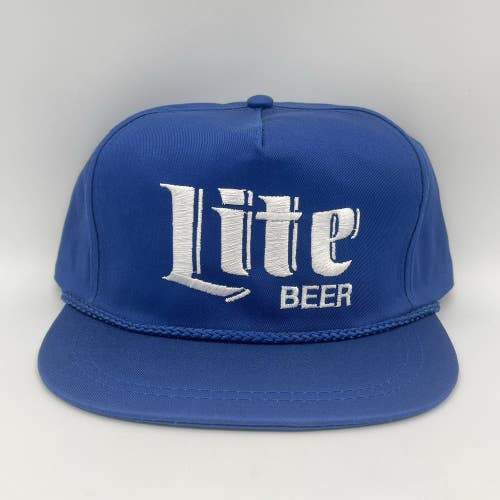 Vintage Miller Lite Beer Hat Cap Snapback Blue Brewing 90s - NEW OLD STOCK