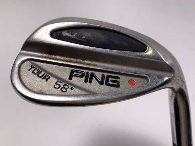Ping Tour Chrome Lob Wedge LW 58* Orange Dot 2* Flat Stiff Steel Mens RH