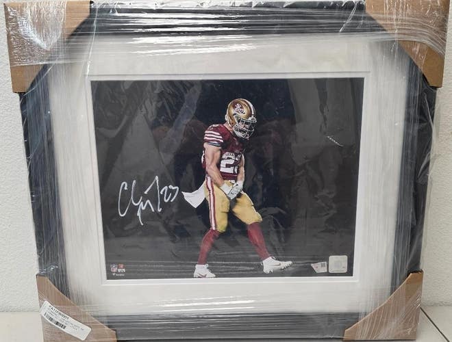 San Francisco 49ers CHRISTIAN McCAFFREY Framed Signed Auto Autograph 11x14 Photo