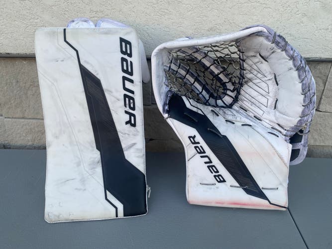 Bauer Shadow Pro Stock Goalie Glove Set White 85731