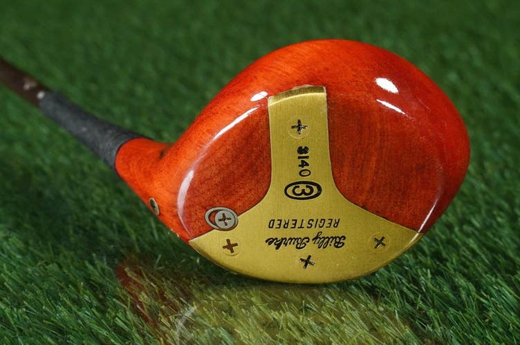 BILLY BURKE 3140 PERSIMMON 3 WOOD PYRATONE STEEL RH, REFINISHED HEAD ~ VINTAGE!!