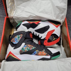 White Men's Size M 9.5 (W 10.5) Adult Air Jordan 7 Retro Shoes (Used)