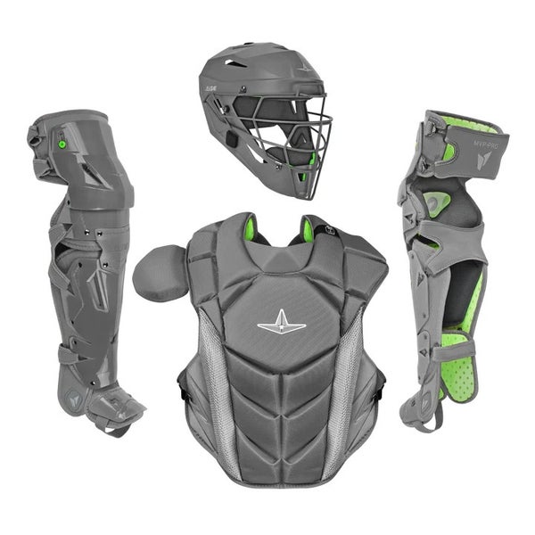 All Star MVP Pro Series Intermediate 13-15 Baseball Catchers Gear Set - Gray