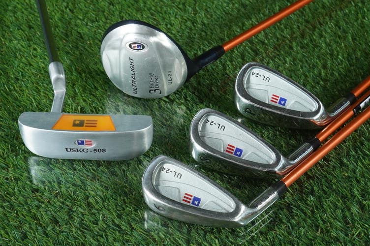 USKG UL-24 JUNIOR GOLF SET 5pc. U.S. KIDS GOLF JR. YOUTH LH ~ KIDS 51"- 54" TALL