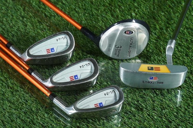 USKG UL-24 JUNIOR GOLF SET 5pc. U.S. KIDS GOLF JR. YOUTH RH ~ KIDS 51"- 54" TALL