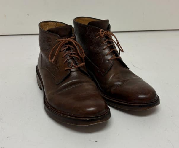 Paul Smith England Munari Textured Brown Leather Ankle Boots US Men's 8 EU 41