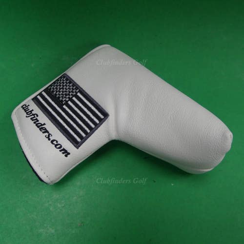 NEW Clubfinders Unbranded USA Flag White Magnetic Closure Blade Putter Headcover