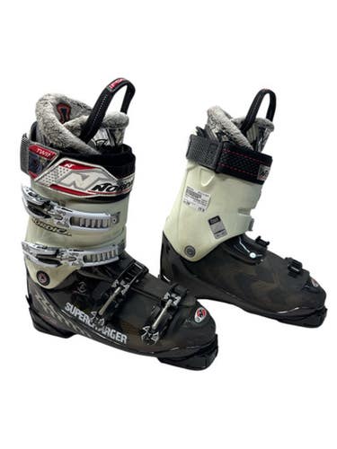 Used Nordica SUPERCHARGER Mens DH Ski Boot Black And White 285 MP - M10.5 - W11.5 11835-S000201891